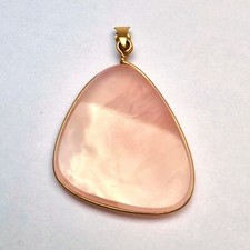 Tolle, alte Vintage Gold Kettenanhänger - Rosenquarz, 333er Gold - um 1960 - rar