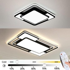 90/150W LED Deckenleuchte Design Wohnzimmer Deckenlampe Dimmbar Fernbedienung