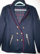 Basler 44 Damen Wolljacke Pullover Blazer blau Wolle Trachtenjacke