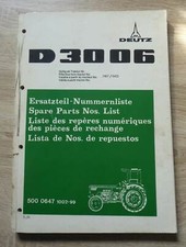 Deutz Schlepper D3006 Ersatzteilkatalog