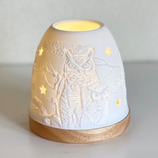 Iglu Porzellan Windlicht Eulen
