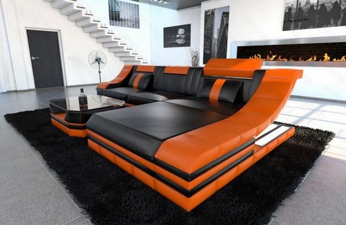 Ecksofa ledercouch sofa - sofa, led
