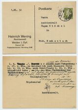 121872 - Postkarte Heinrich Wening, Rechtsanwalt - Weiden 1.11.1932