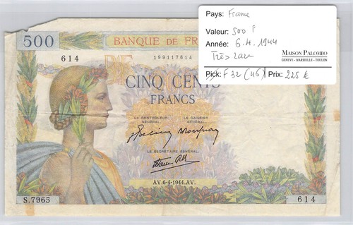 Frankreich 500 francs paix - 500,