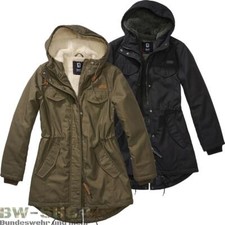 BRANDIT MARSH LAKE PARKA DAMEN TEDDYFELL WINTERJACKE FISHTAIL MANTEL ARMY JACKE