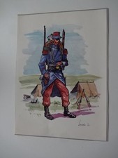 Militär " Älterer Druck / Frankreich im Jahre 1889 - Legionnaire - 28 x 20 cm