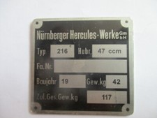 Sign hercules 216 - hercules, nameplate