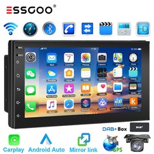 Doppel 2 DIN DAB+ Carplay Android 12 Autoradio Navigationsgerät RDS USB Kamera