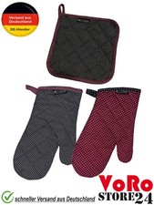 Lefunda Topflappen Ofenhandschuh Kochhandschuh Backofenhandschuh  Schwarz u. Rot