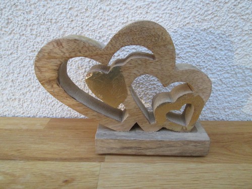 Aufsteller herz gold mit - herz,
