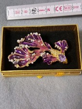 Schmuck Brosche Emaille Strass