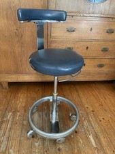 Zahnarztstuhl, Rollhocker, Arztstuhl vintage, Hersteller Ritter, Farbe petrol