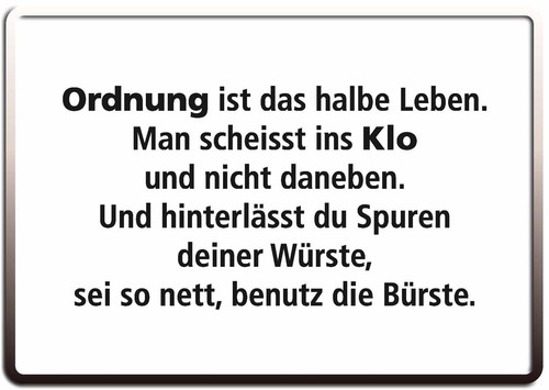 Klo ordnung funschild - -, 10x15