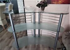 Moderner Glas Bartisch • Regale aus gehärtetem Glas