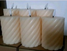 Echtwachs LED Kerzen mit TIMER Swirl-Optik 6er Set Ohne Fernbedienung