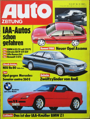 Auto zeitung bmw z1 - auto,