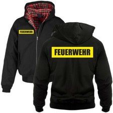 Herren Harrington Jacke mit Kapuze Feuerwehr Einsatzkräfte 112 Männer jugend