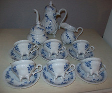 Weimar Service Mokkaservice Kobalt blau Blümchen kleine Füßchen 6 Personen