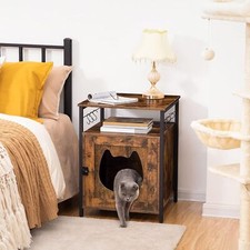 Katzentoilette Katzenklo Schrank Katzenhaus mit Tür Katzenschrank Sitzbank