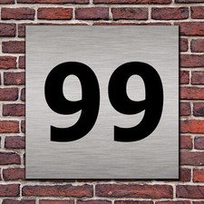 Hausnummer Hausnummernschild in Edelstahl Look Design opt. Abstandhalter, Befes.