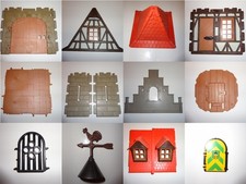 Playmobil Ritterburg Fachwerk Haus - Ersatzteile Mauer 3666 3667 3888 3665 3450