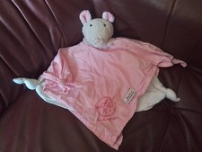 Käthe Kruse Schmusetuch Kuscheltuch Maus in Rosa Weiß Kariert mit Halskrause RAR