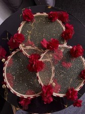 Henna-Set: 10 Dekosiebs + 10 Haarspangen – Rot-Gold, orientalisch, neu