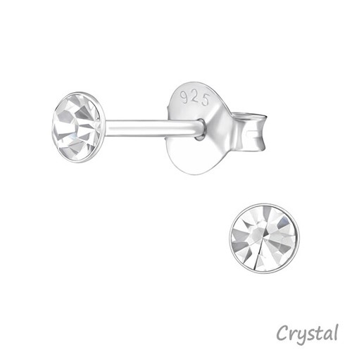 Ohrstecker kristall rund - rund, echt