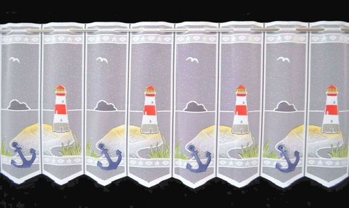 Leuchtturm badezimmergardine - leuchtturm,