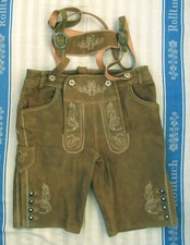 BESTICKTE BRAUNE LEDERHOSE -