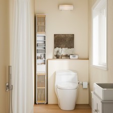 B-waren Badezimmerschrank Schmal Badschrank Hoch mit 6 Regalböden BZR34-BW-bware