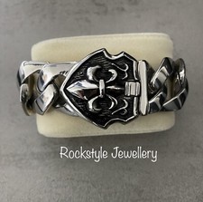 panzerarmband edelstahl xxl bikerschmuck lifestyle trend rocker lilie