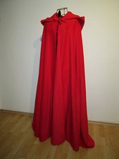 Rotkäppchen warmer Umhang mit spitzer Kapuze rot Cape Fasching Karneval Kostüm