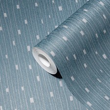 Tapete 50er Jahre Retro Design – Blau, Metallic