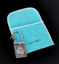 Seltener Tiffany & Co Flugzeug & Globus Schlüsselanhänger Schloss Silber...