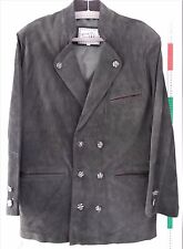 Herren Trachten  Janker Veloursleder - dunkelgrün - Gr. 52 -