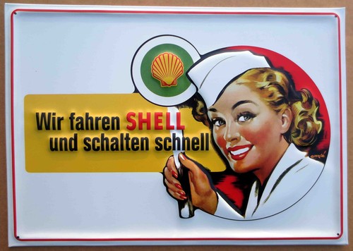 Blechschild shell 4x20 - blechschild,