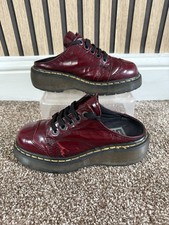 Rare Vintage Dr Martens 9936 Oxblood Leather Size 4 Slip On Clog Mary Jane Shoes