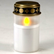 Weisse LED Grabkerze Grablicht