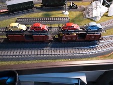 Fleischmann H0 Autotransporter 5224 ,2 Stck, beladen mit Autos ,siehe Fotos.