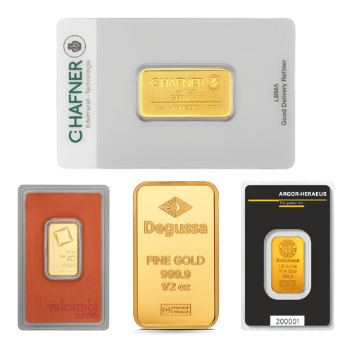 Goldbarren 999 9 - 1/2, oz