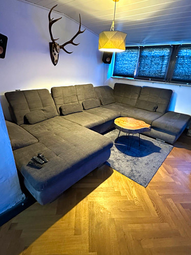 Ecksofa form grau stoff - ecksofa, u-form