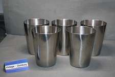 5 WMF Cromargan Trinkbecher Stapelbecher Höhe ca. 9,5cm