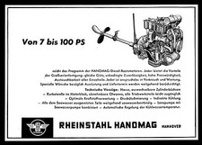 Grosse alte Werbung Reklame 1959 Rheinstahl HANOMAG-Diesel-Bootsmotoren Hannover