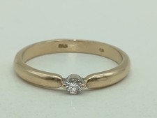 585 Goldring Gelbgold 14K Gold Ring Diamant Verlobungsring RG 56 - 17,8 mm 9628