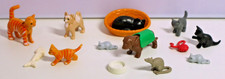 PLAYMOBIL 10 Tiere Katzen Hunde Mäuse Ratte Napf Fischgräte Wollknäul Korb # 4