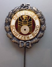 große alte Anstecknadel - 25 Jahre Deutscher Schützenbund - 800 Silber