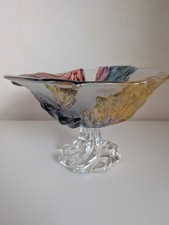 Schale mit Fuß, Glas, bunt, Walter Glas, Vintage 
