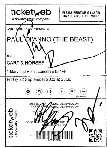 Signiertes paul dianno cart - paul,