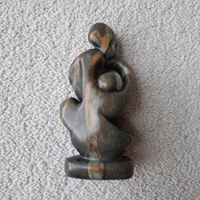 Speckstein Stein Figur Skulptur Statuette abstrakt 3D Kunst Mutter mit Kind